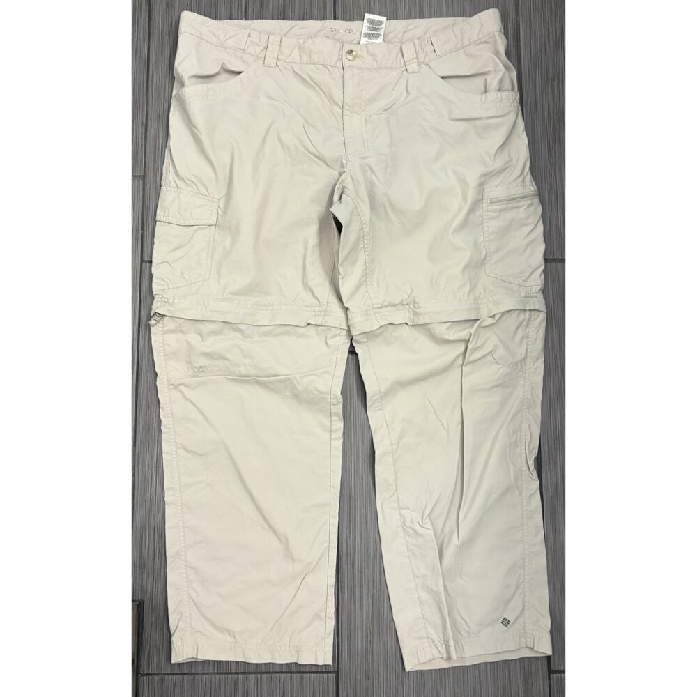 Columbia Mens Convertible Zip Off Leg Pants 42x30 Beige Outdoors Fish Gorpcore